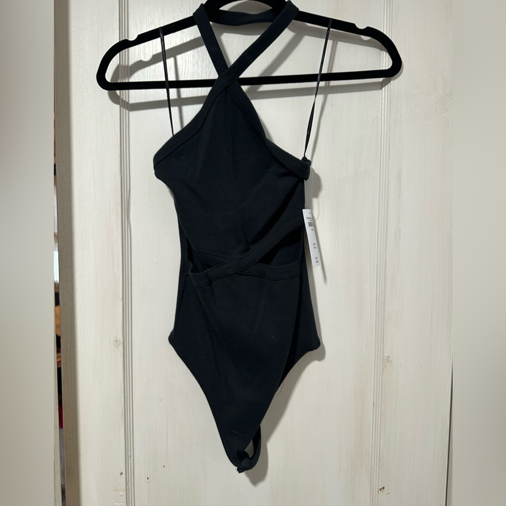 A&F Halter Front Cut Outs Bodysuit